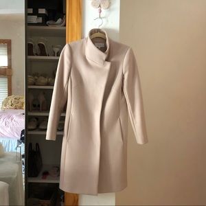 Reiss Mabel Coat Longline Tailored Coat Pink/Nude